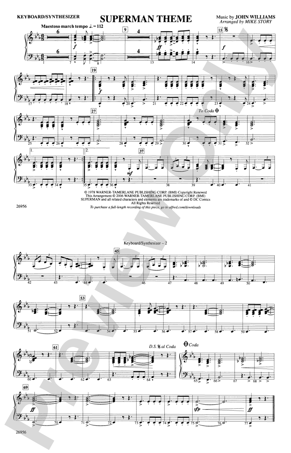 Superman Theme: Keyboard/Synthesizer