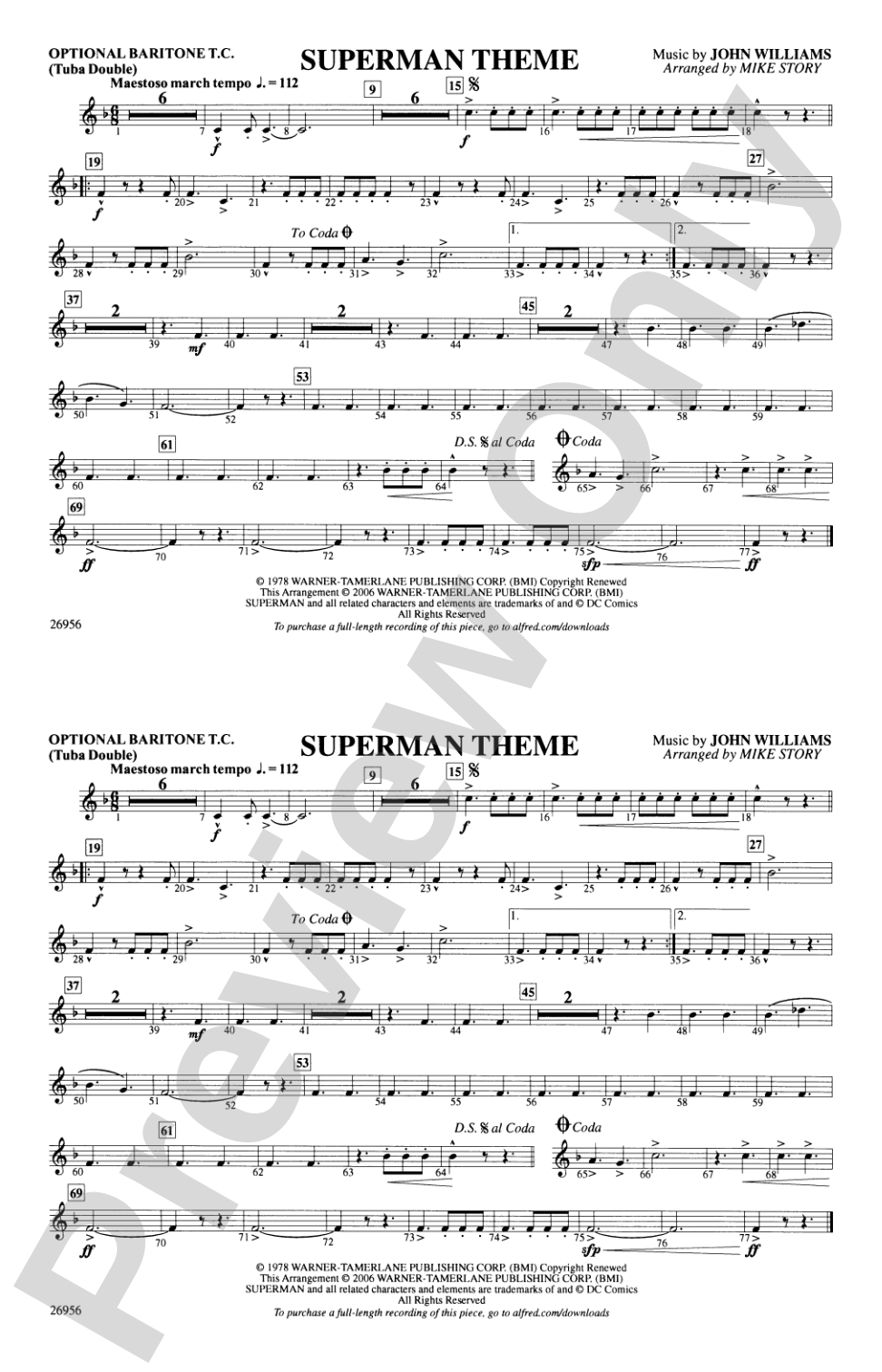Superman Theme: Optional Baritone T.C. (Tuba Double)