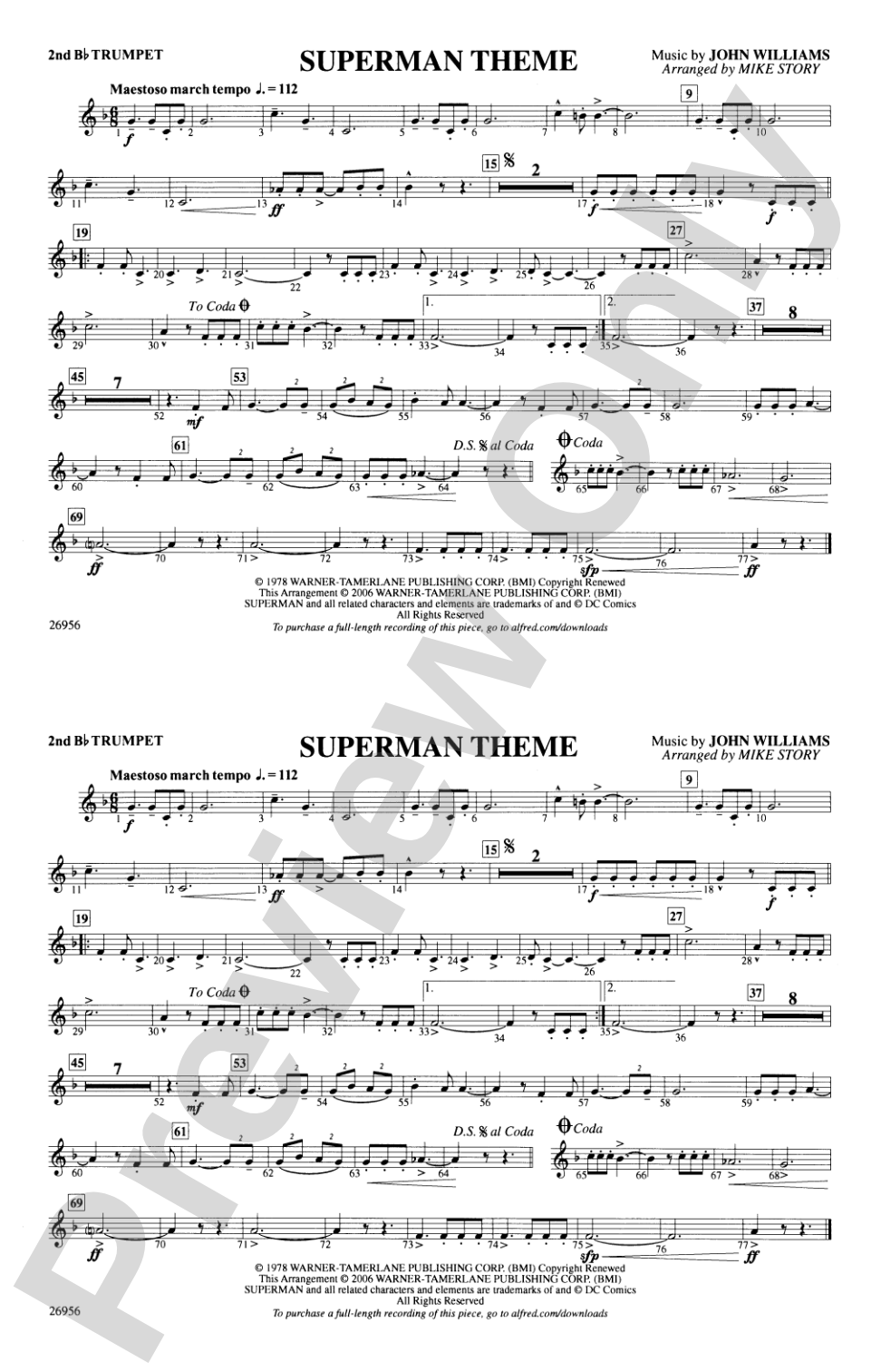 Superman Theme: 2nd B-flat Trumpet