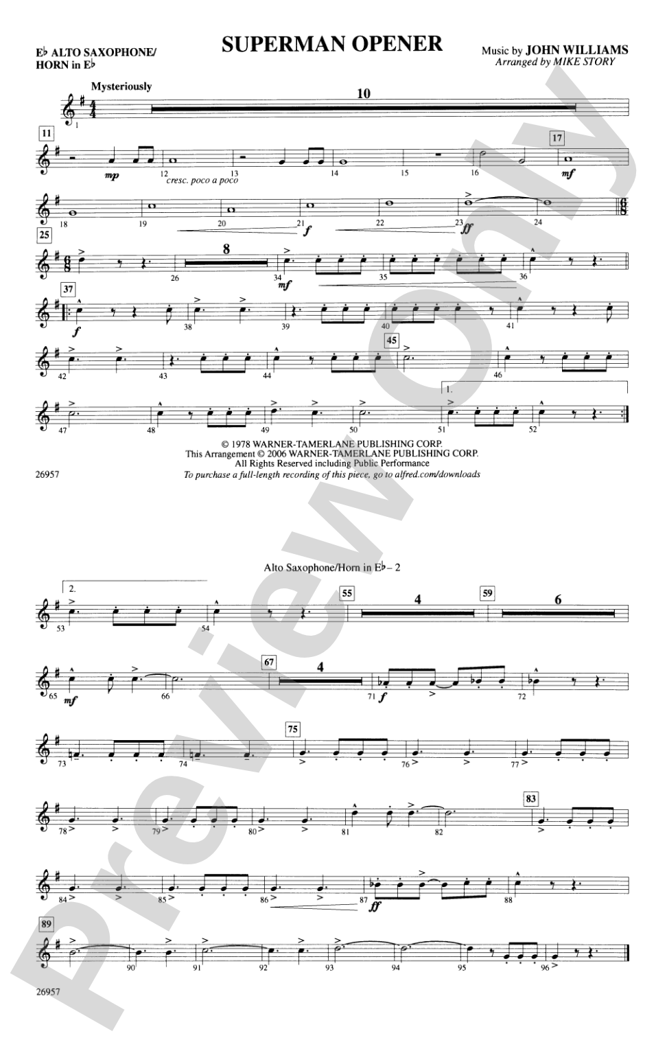 Superman Opener: E-flat Alto Saxophone