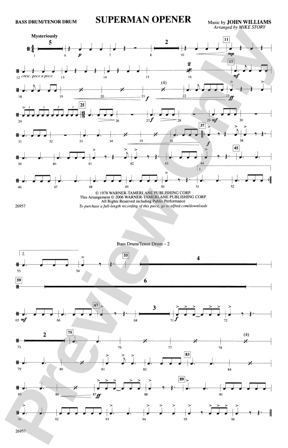 Superman Opener: Bass Drum/Tenor Drum