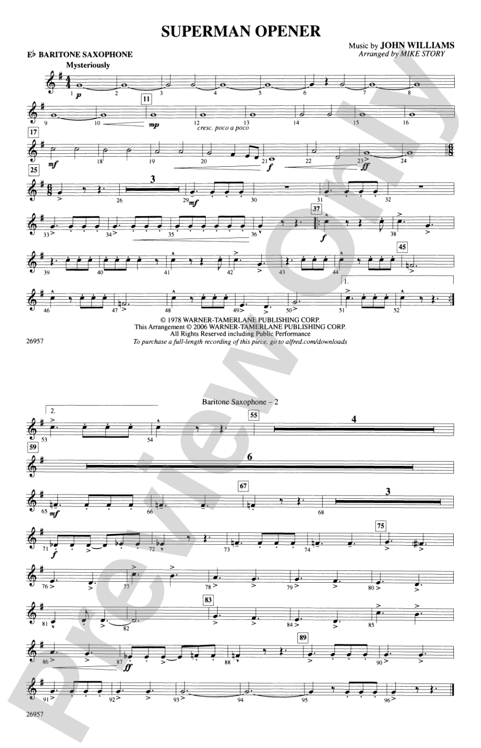 Superman Opener: E-flat Baritone Saxophone