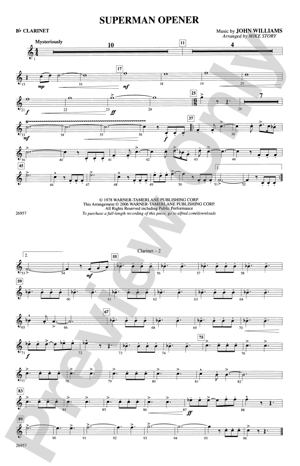 Superman Opener: 1st B-flat Clarinet