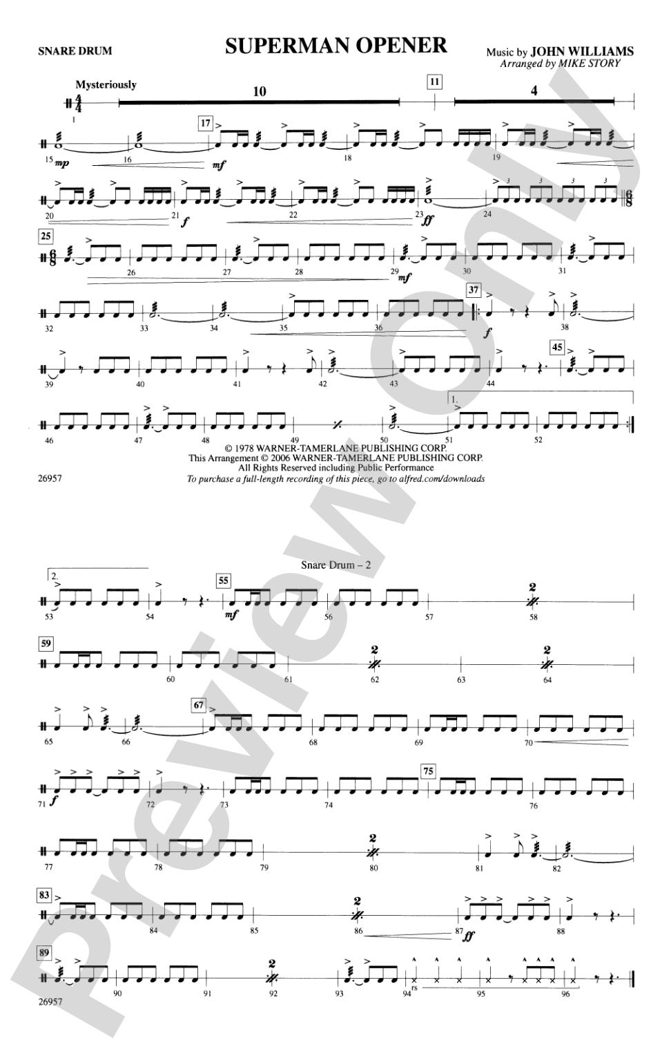 Superman Opener: Snare Drum