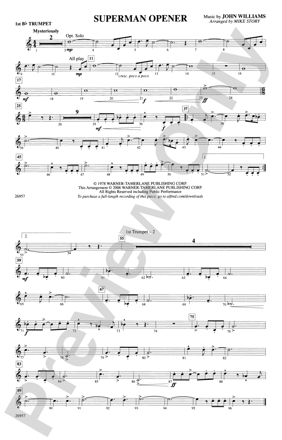 Superman Opener: 1st B-flat Trumpet