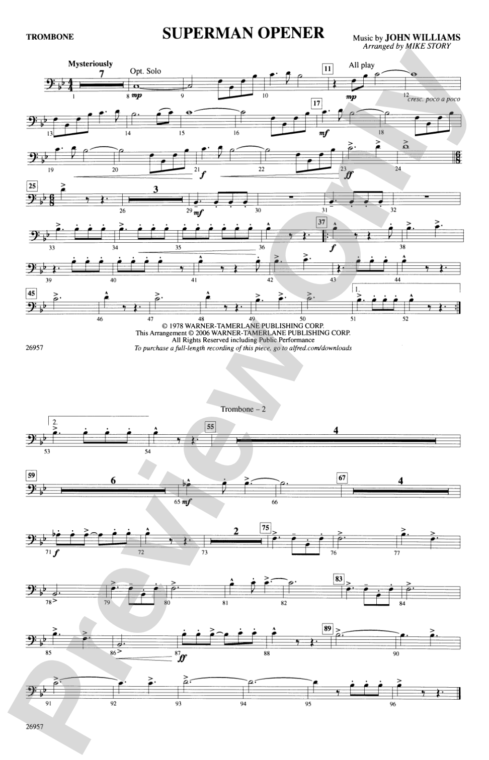 Superman Opener: 1st Trombone