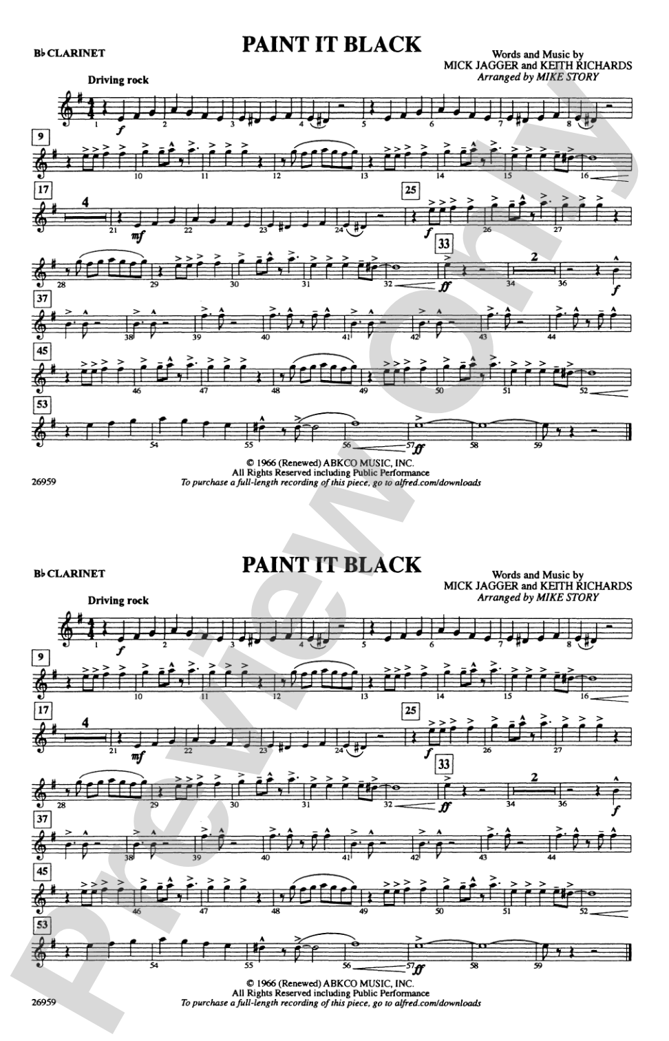Paint It Black: 1st B-flat Clarinet