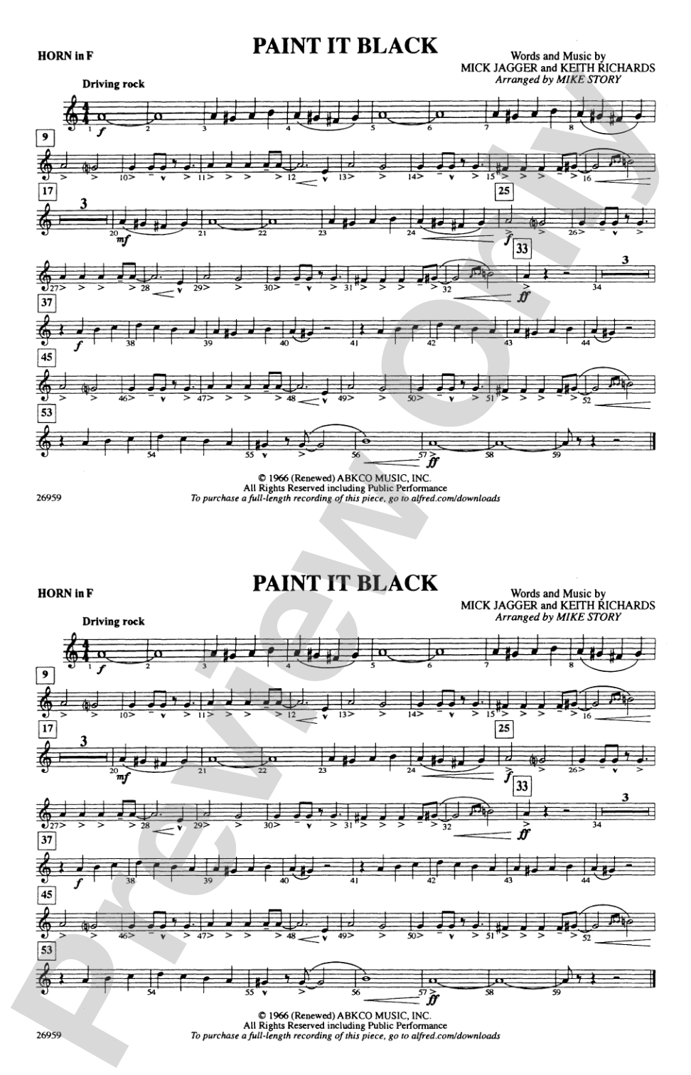 Paint It Black: 1st F Horn