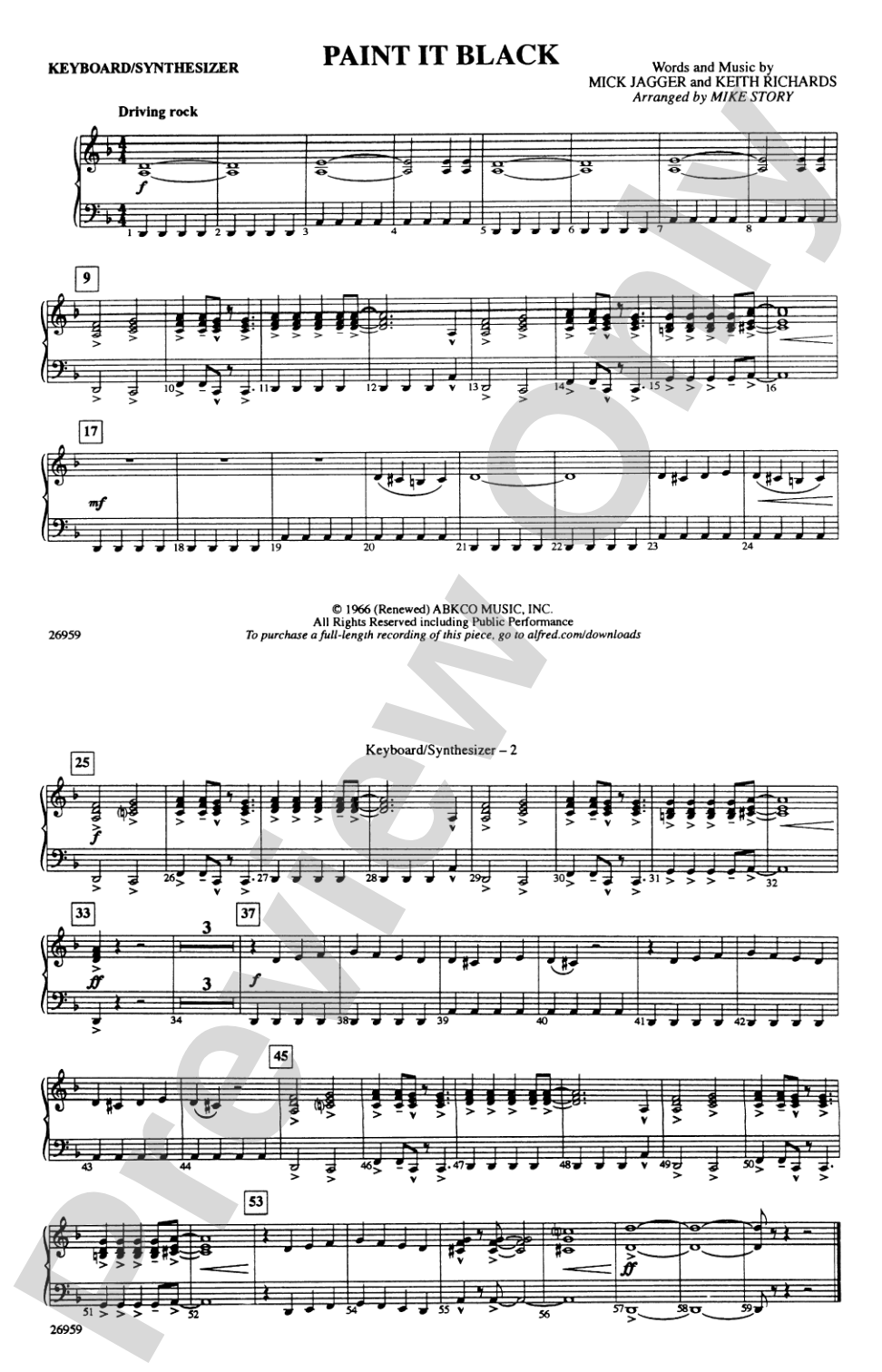 Paint It Black: Keyboard/Synthesizer