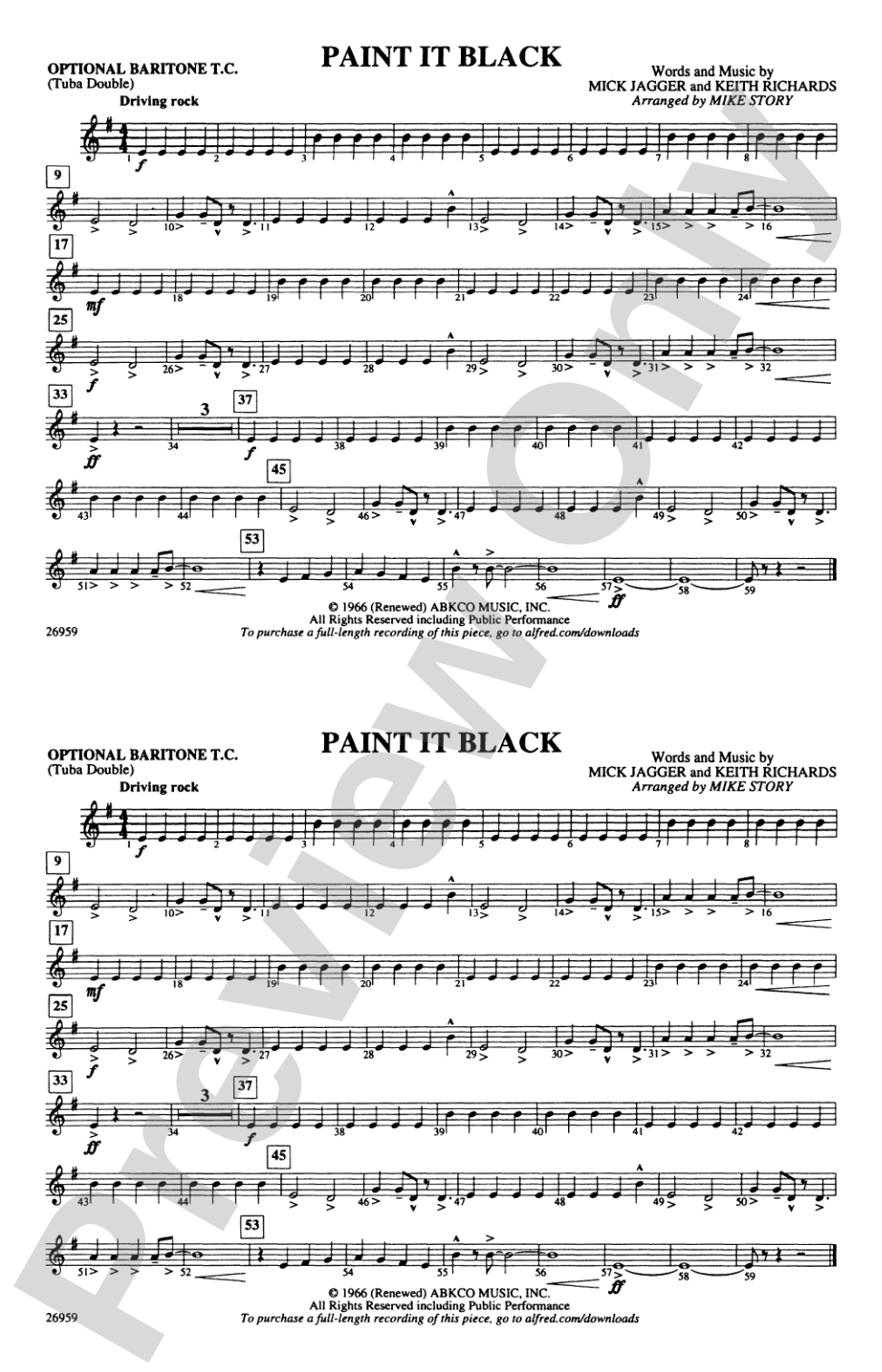 Paint It Black: Optional Baritone T.C. (Tuba Double)