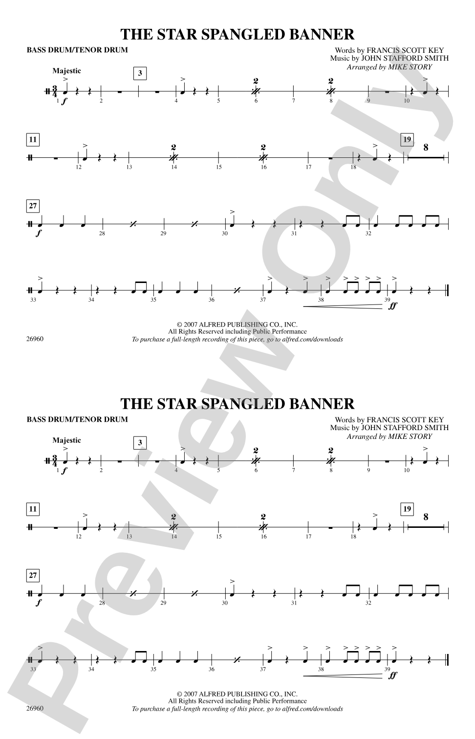 The Star-Spangled Banner: Bass Drum/Tenor Drum