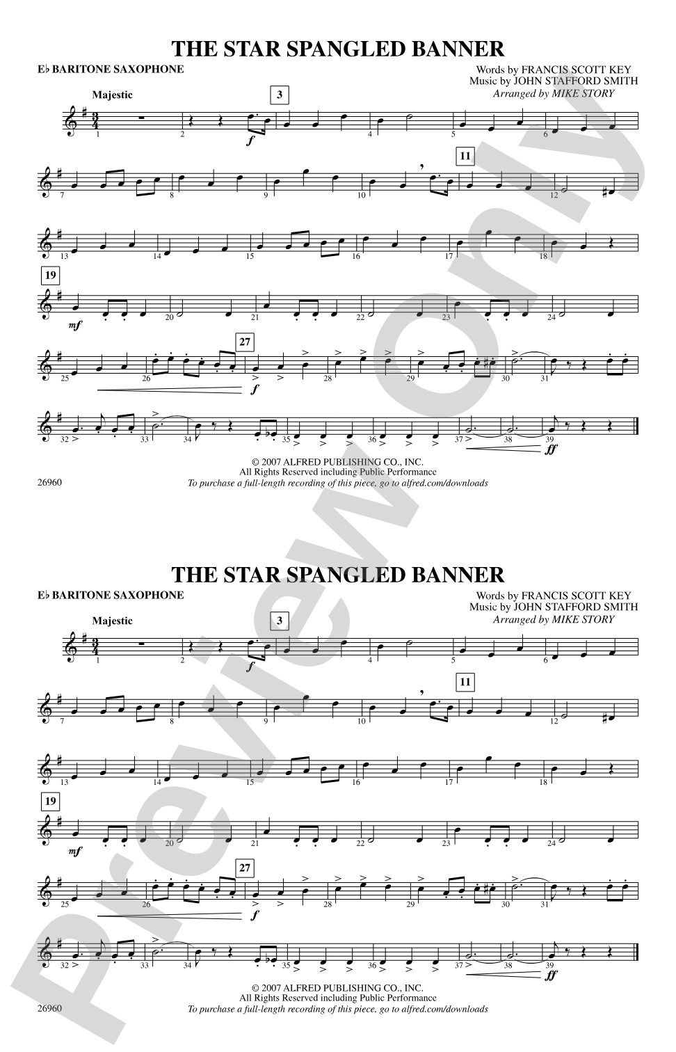 The Star-Spangled Banner: E-flat Baritone Saxophone