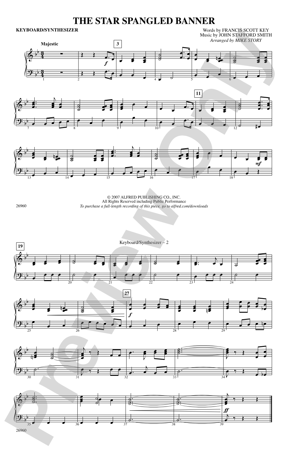 The Star-Spangled Banner: Keyboard/Synthesizer