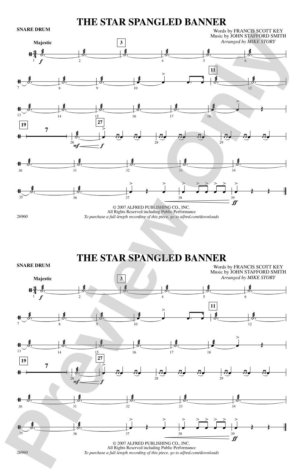 The Star-Spangled Banner: Snare Drum