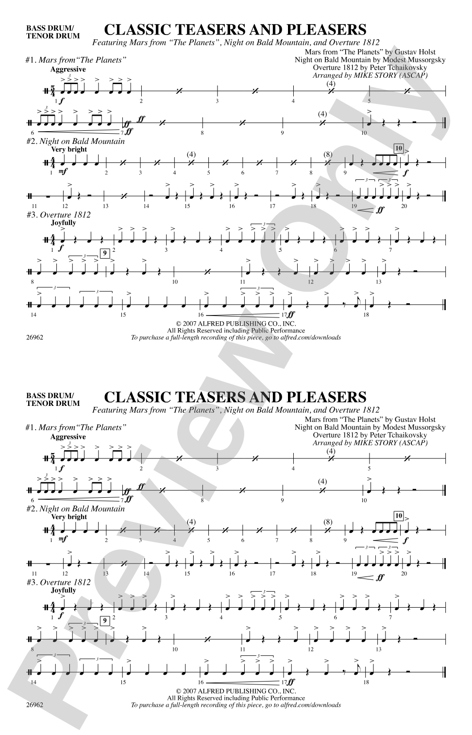 Classic Teasers and Pleasers: Bass Drum/Tenor Drum