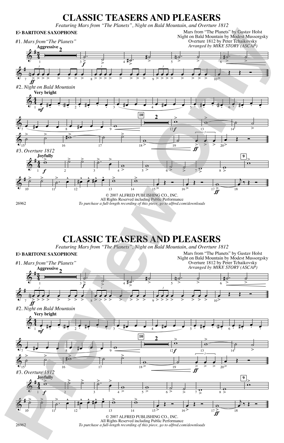 Classic Teasers and Pleasers: E-flat Baritone Saxophone