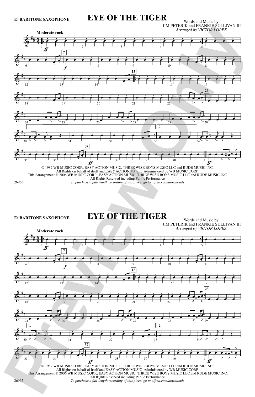 Eye of the Tiger: E-flat Baritone Saxophone