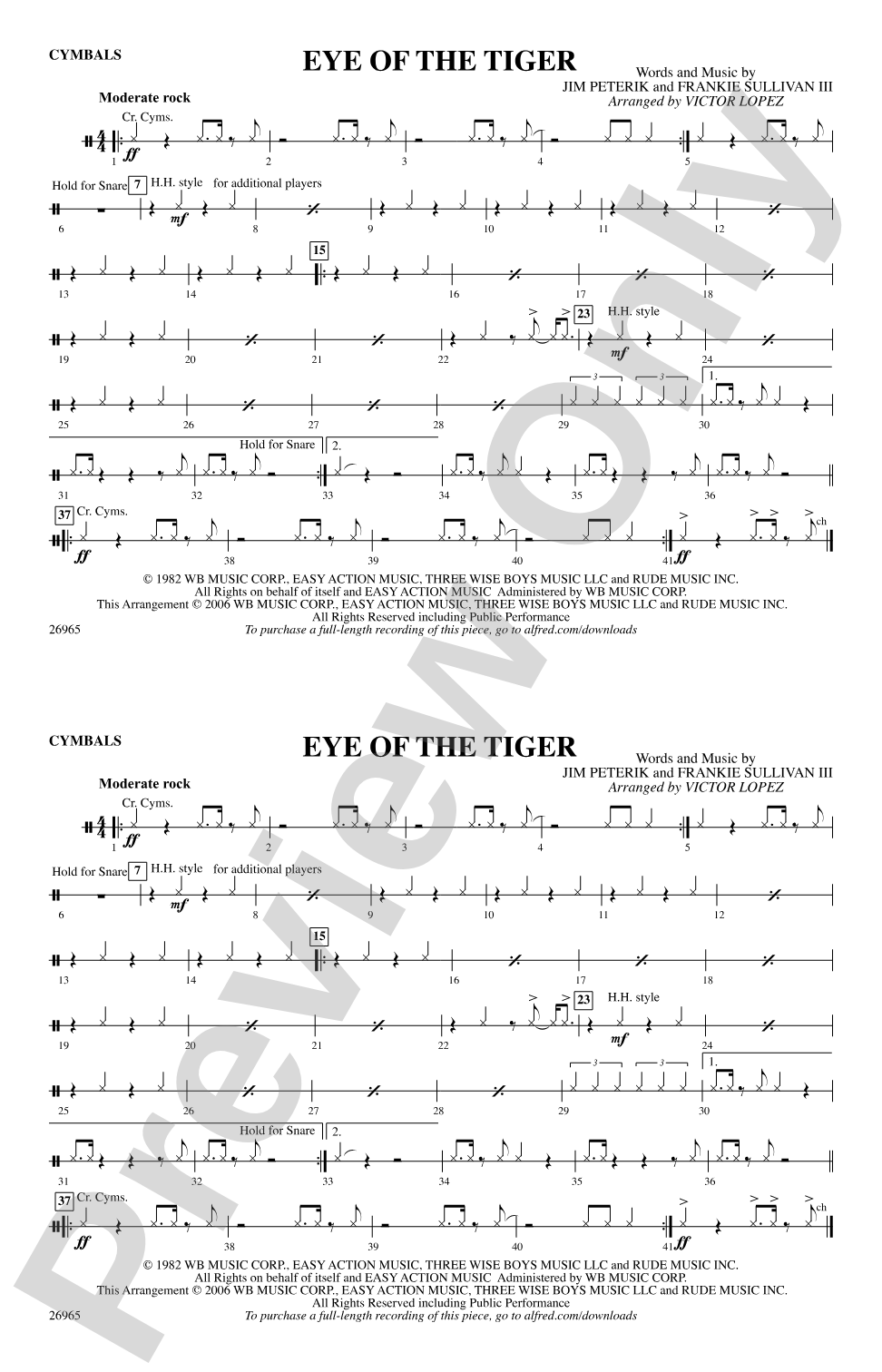 Eye of the Tiger: Cymbals