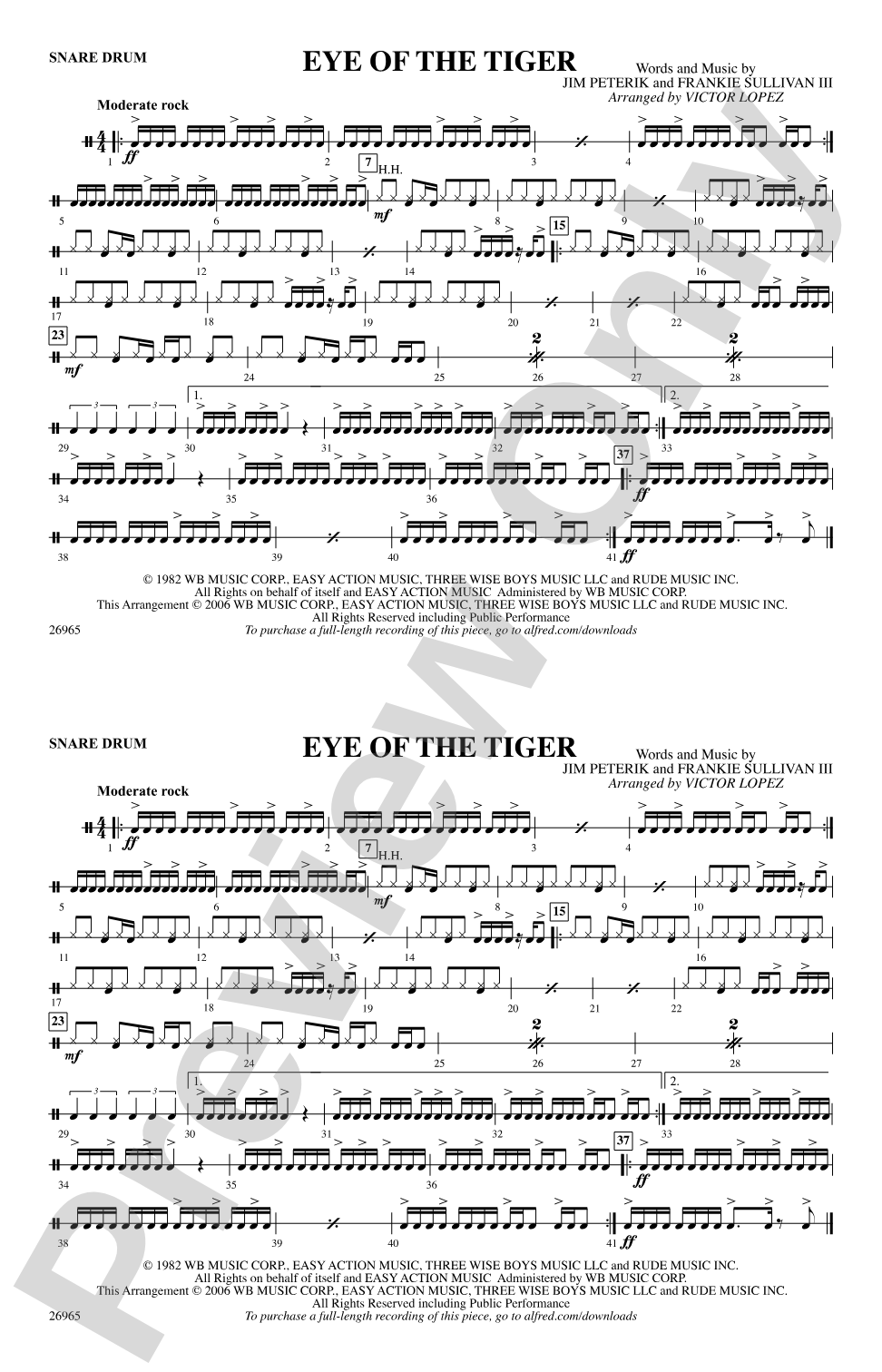 Eye of the Tiger: Snare Drum