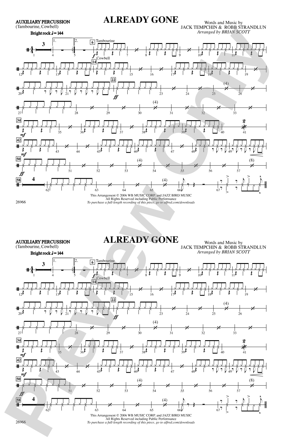 Already Gone: Auxiliary Percussion