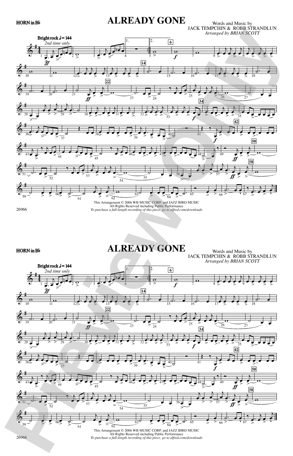 Already Gone: Horn in B flat