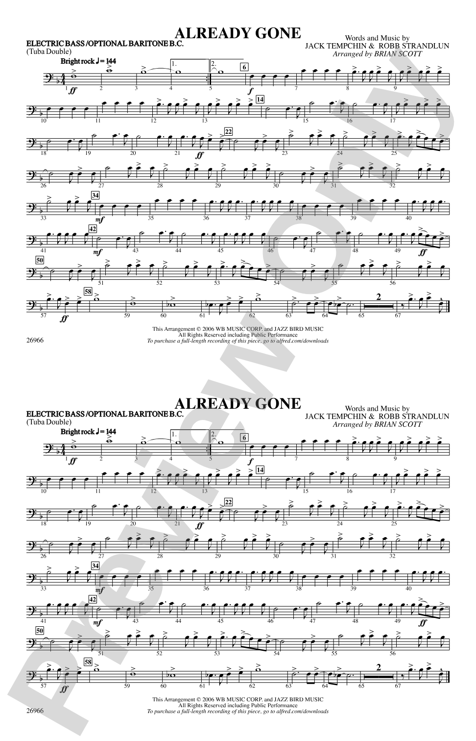 Already Gone: Electric Bass