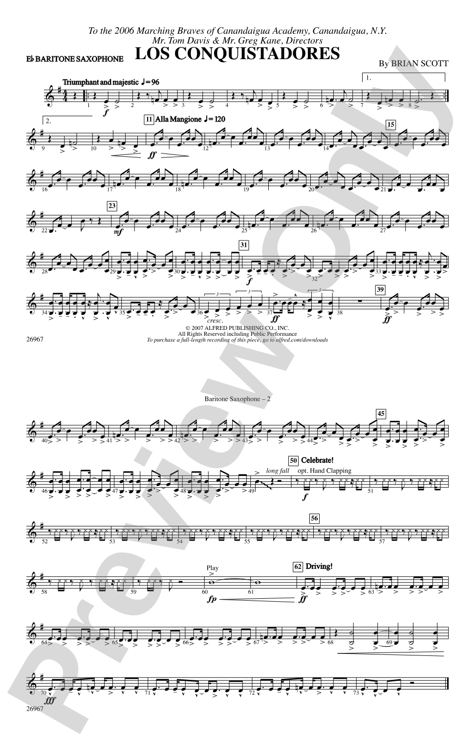 Los Conquistadores: E-flat Baritone Saxophone