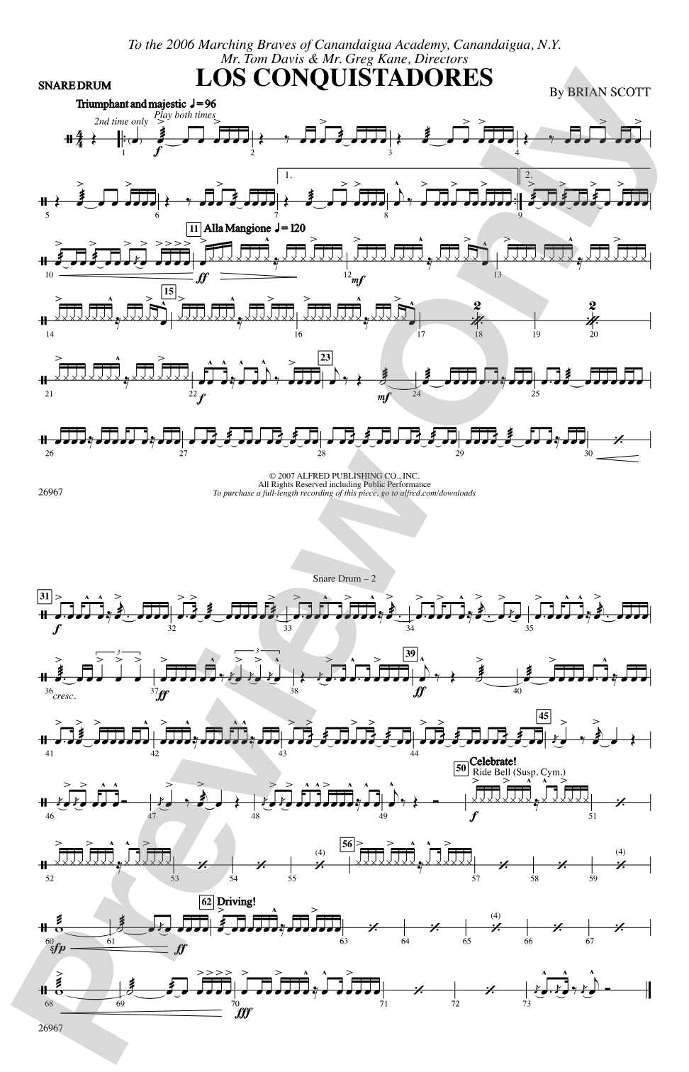 Los Conquistadores: Snare Drum