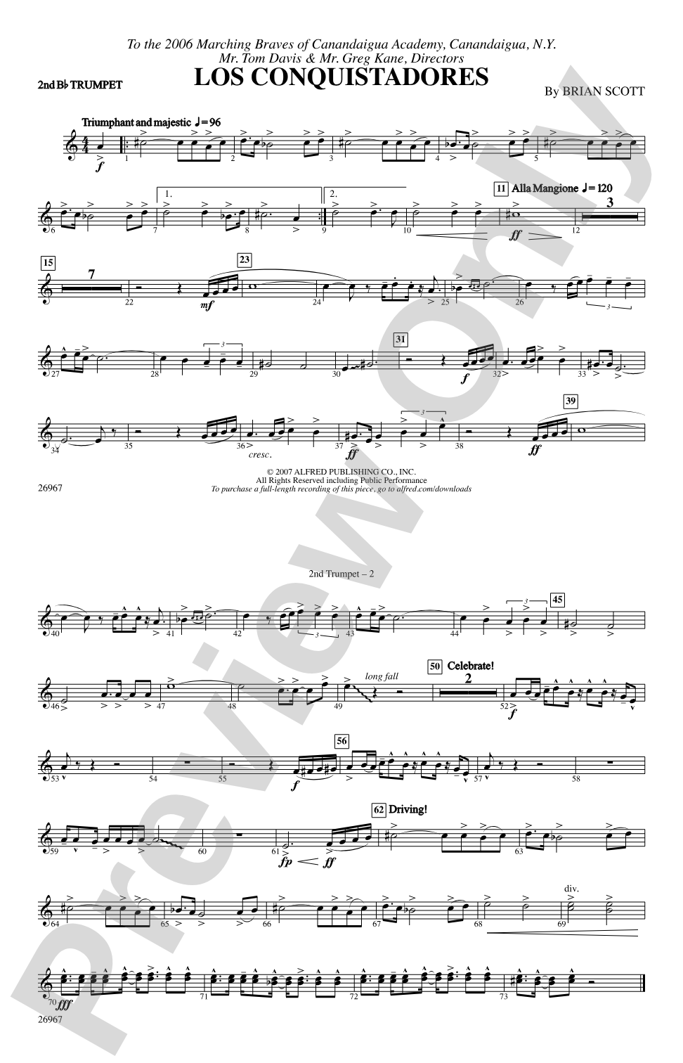 Los Conquistadores: 2nd B-flat Trumpet