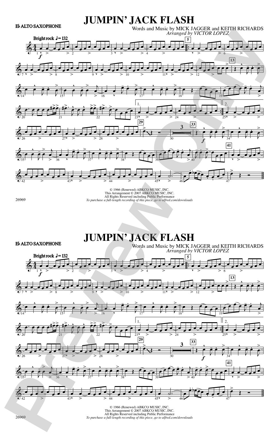 Jumpin' Jack Flash: E-flat Alto Saxophone