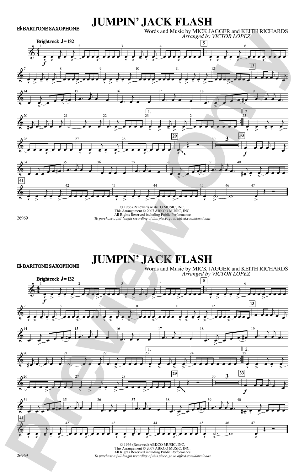 Jumpin' Jack Flash: E-flat Baritone Saxophone
