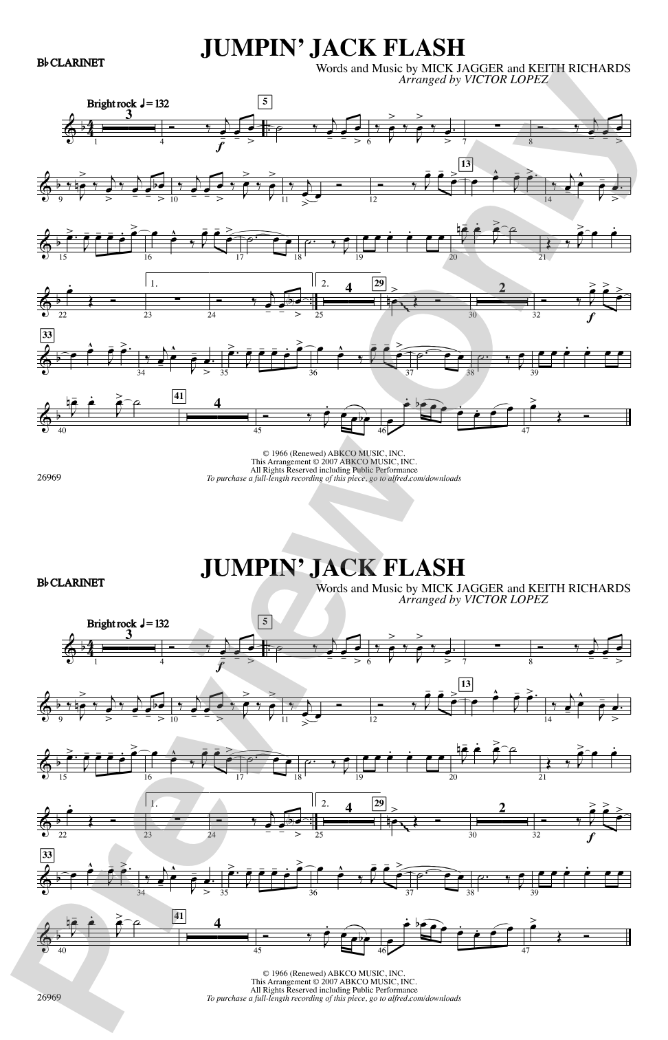 Jumpin' Jack Flash: 1st B-flat Clarinet