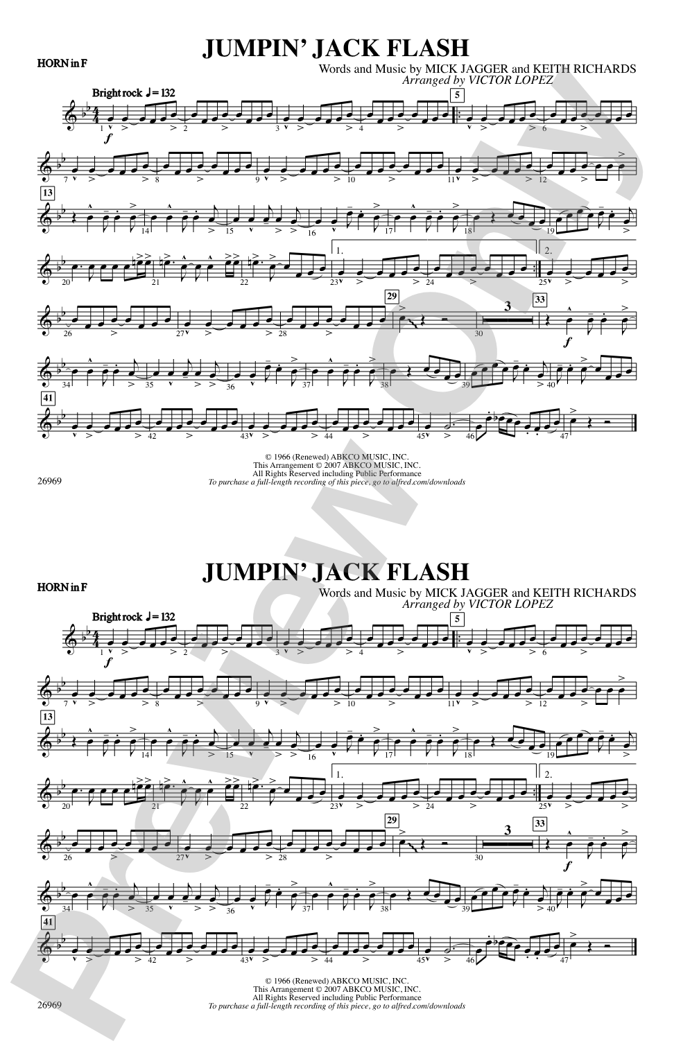 Jumpin' Jack Flash: 1st F Horn