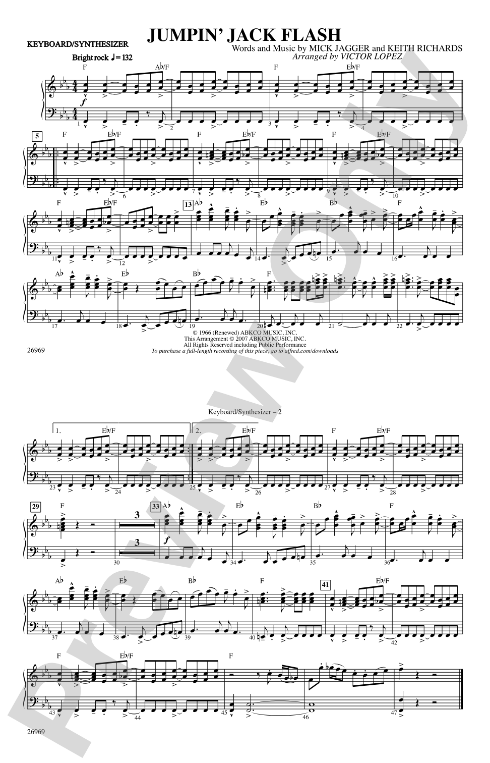 Jumpin' Jack Flash: Keyboard/Synthesizer