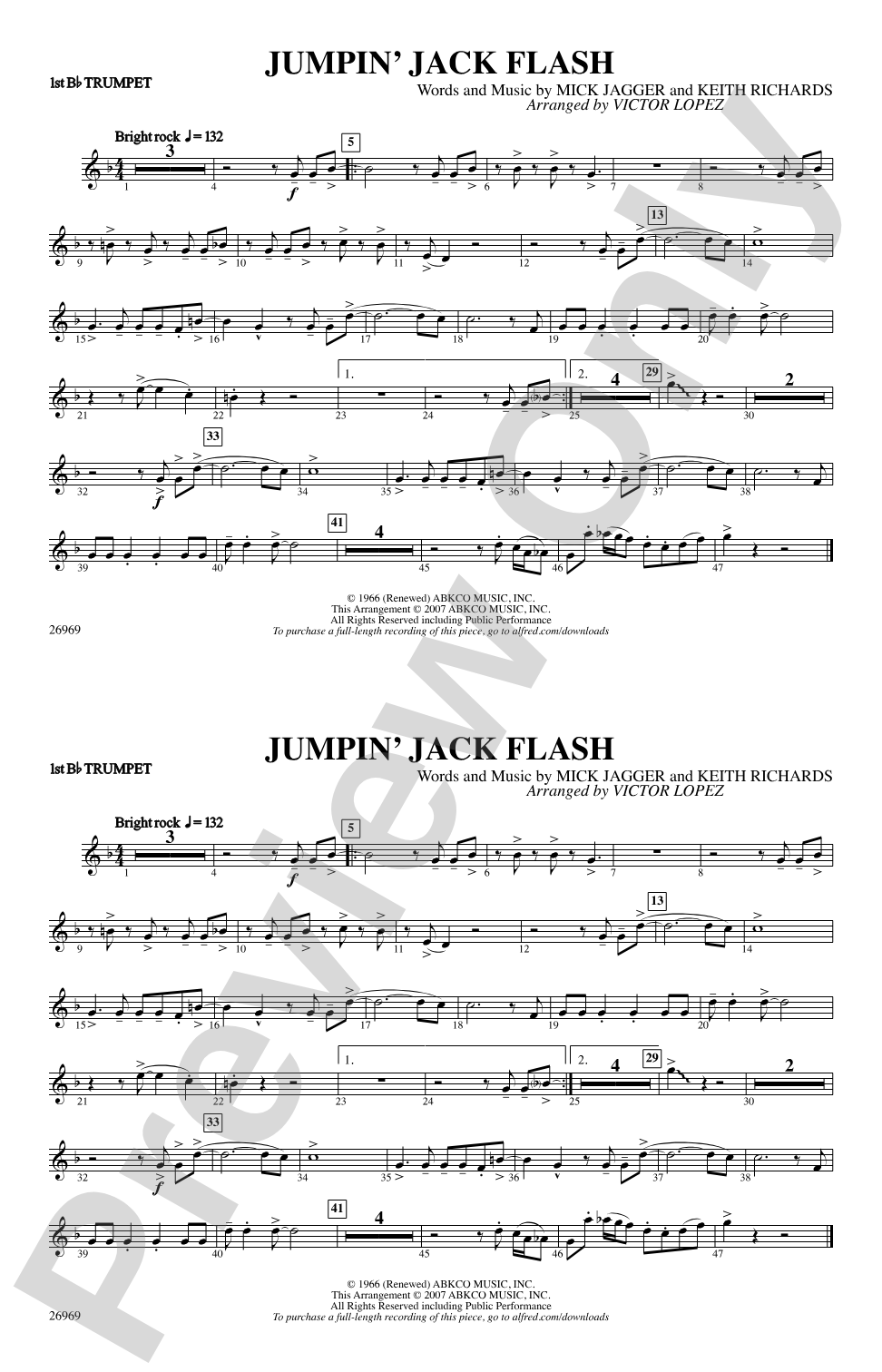 Jumpin' Jack Flash: 1st B-flat Trumpet