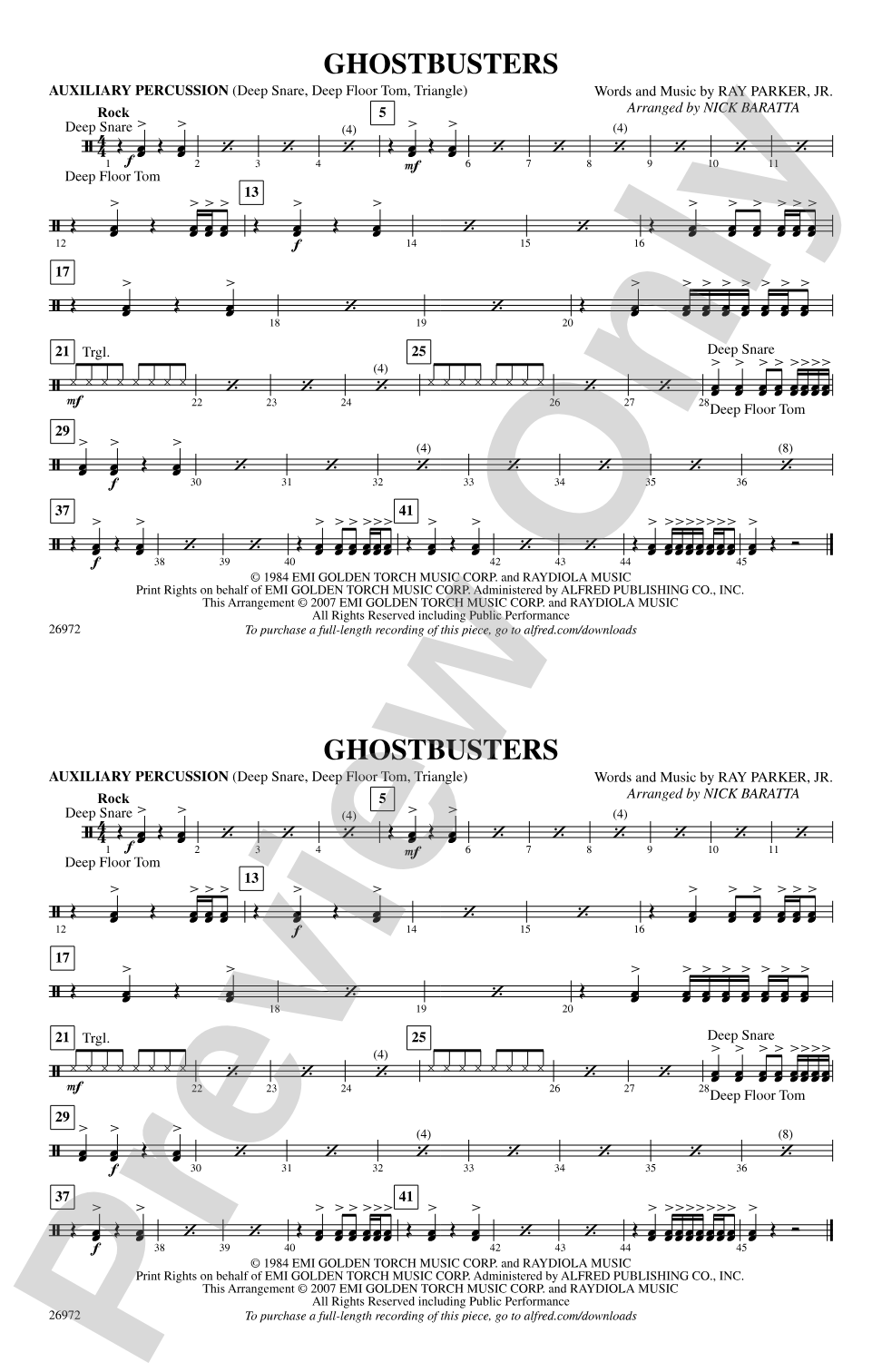 Ghostbusters: Auxiliary Percussion