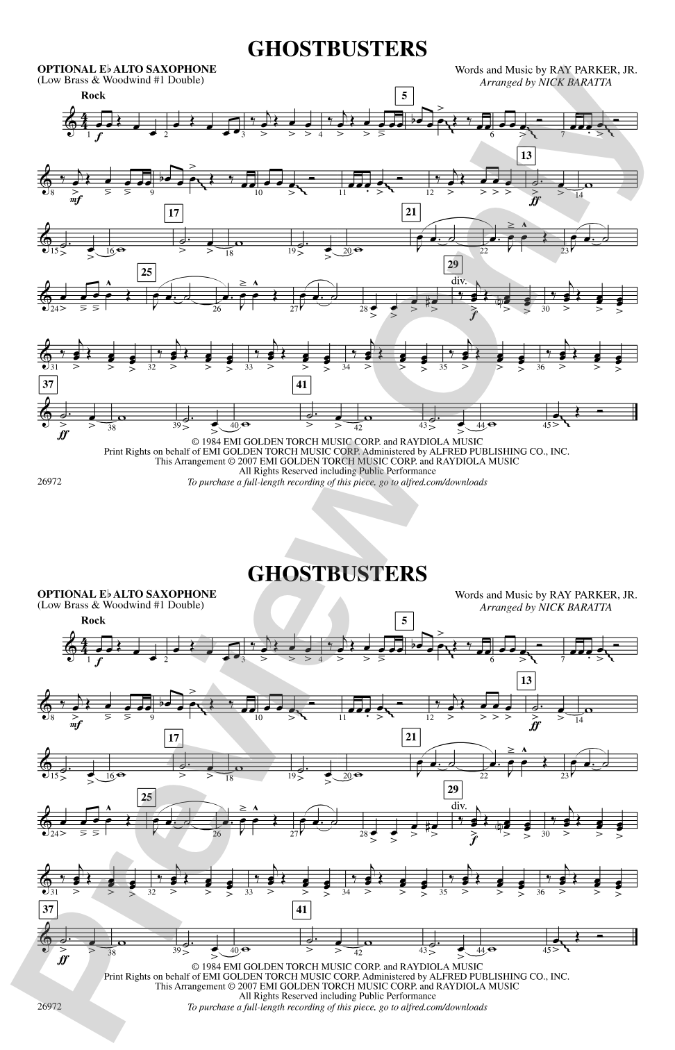 Ghostbusters: Optional Alto Sax
