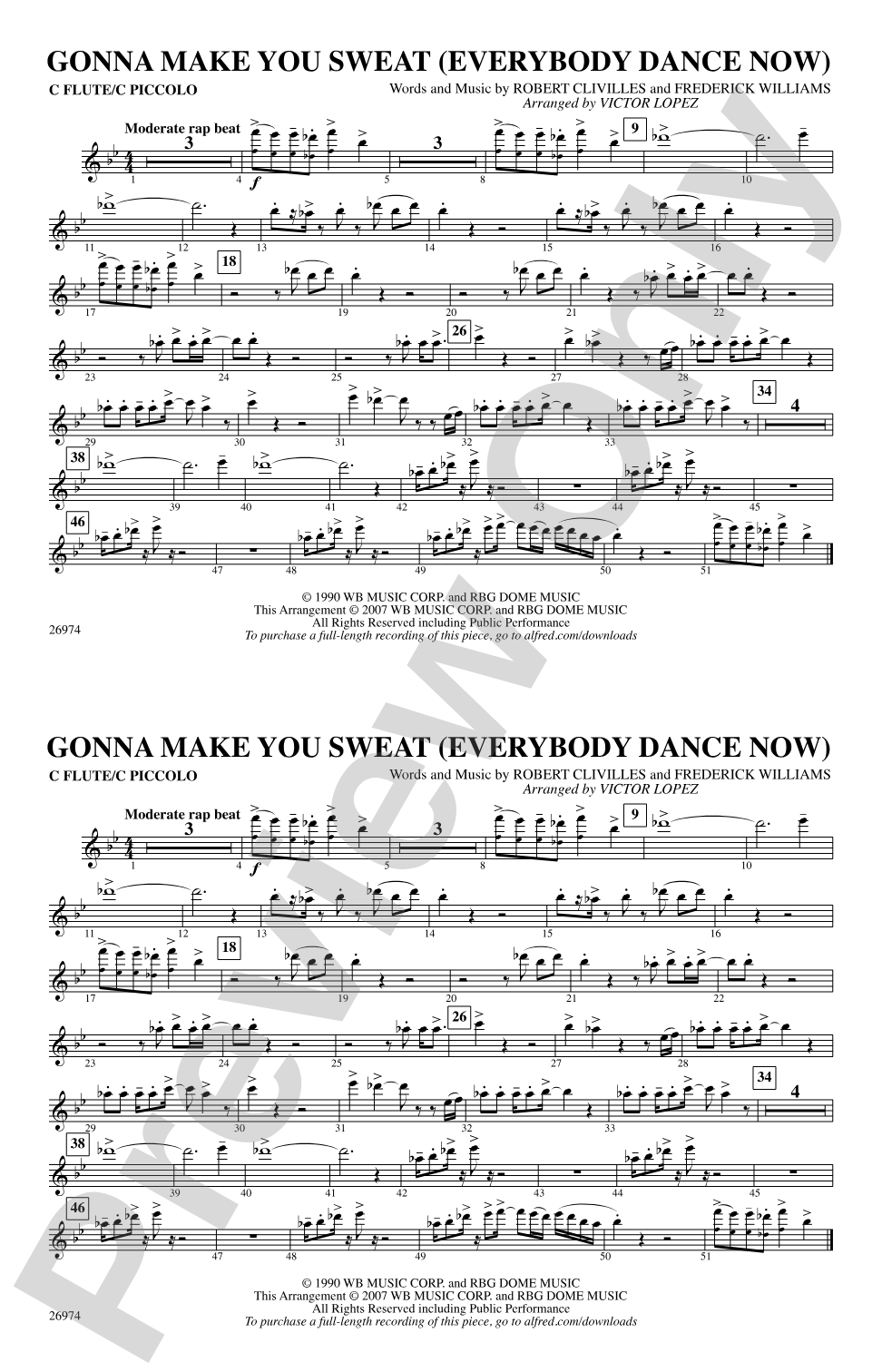 Gonna Make You Sweat (Everybody Dance Now): Flute