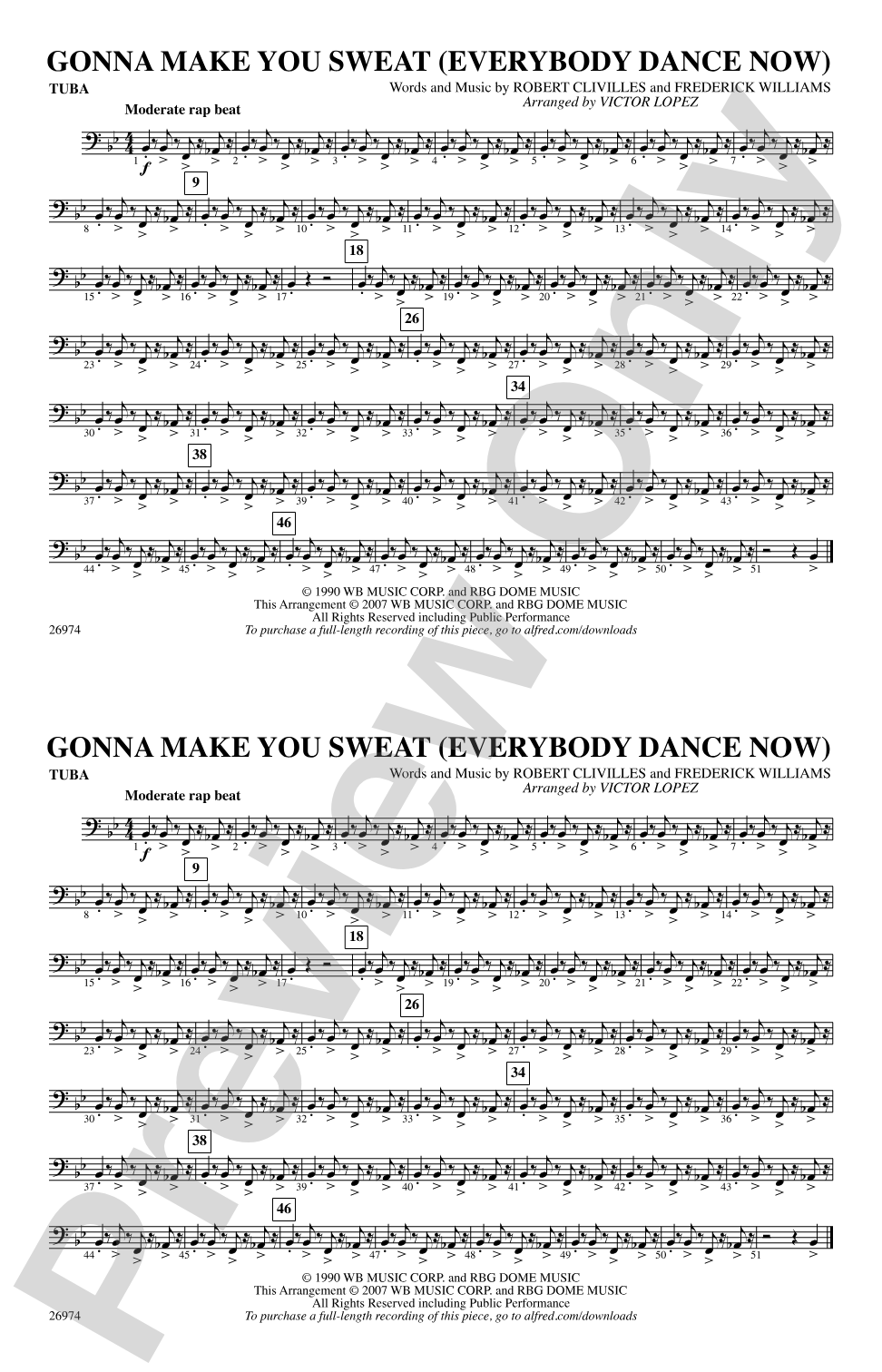 Gonna Make You Sweat (Everybody Dance Now): Tuba