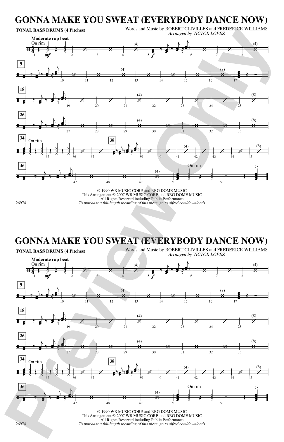 Gonna Make You Sweat (Everybody Dance Now): Tonal Bass Drum