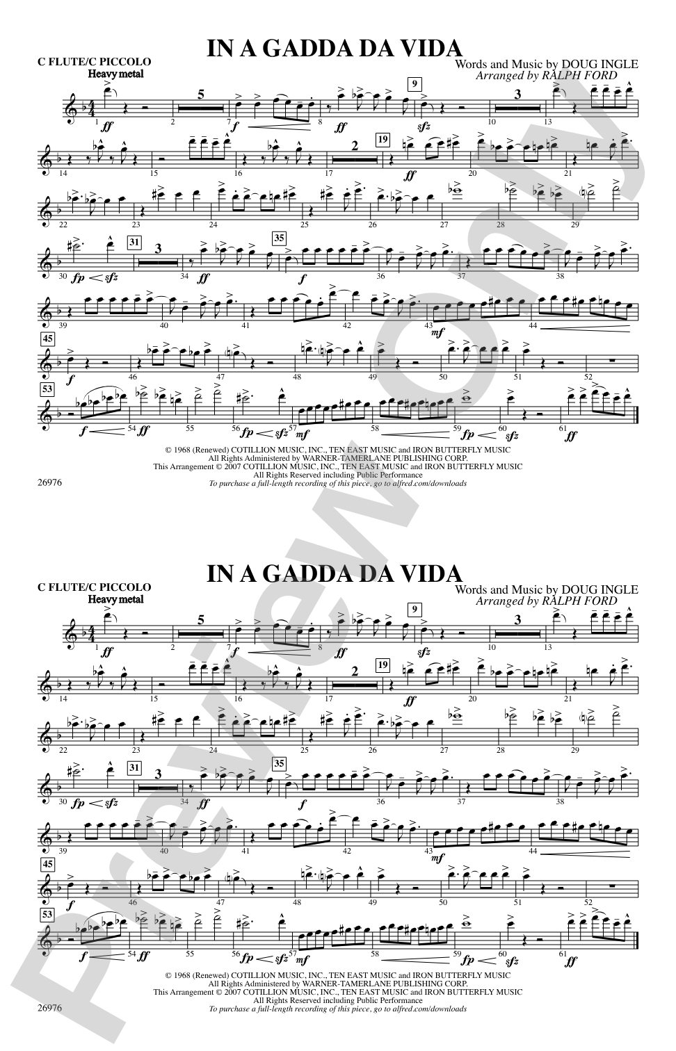 In A Gadda Da Vida: Flute