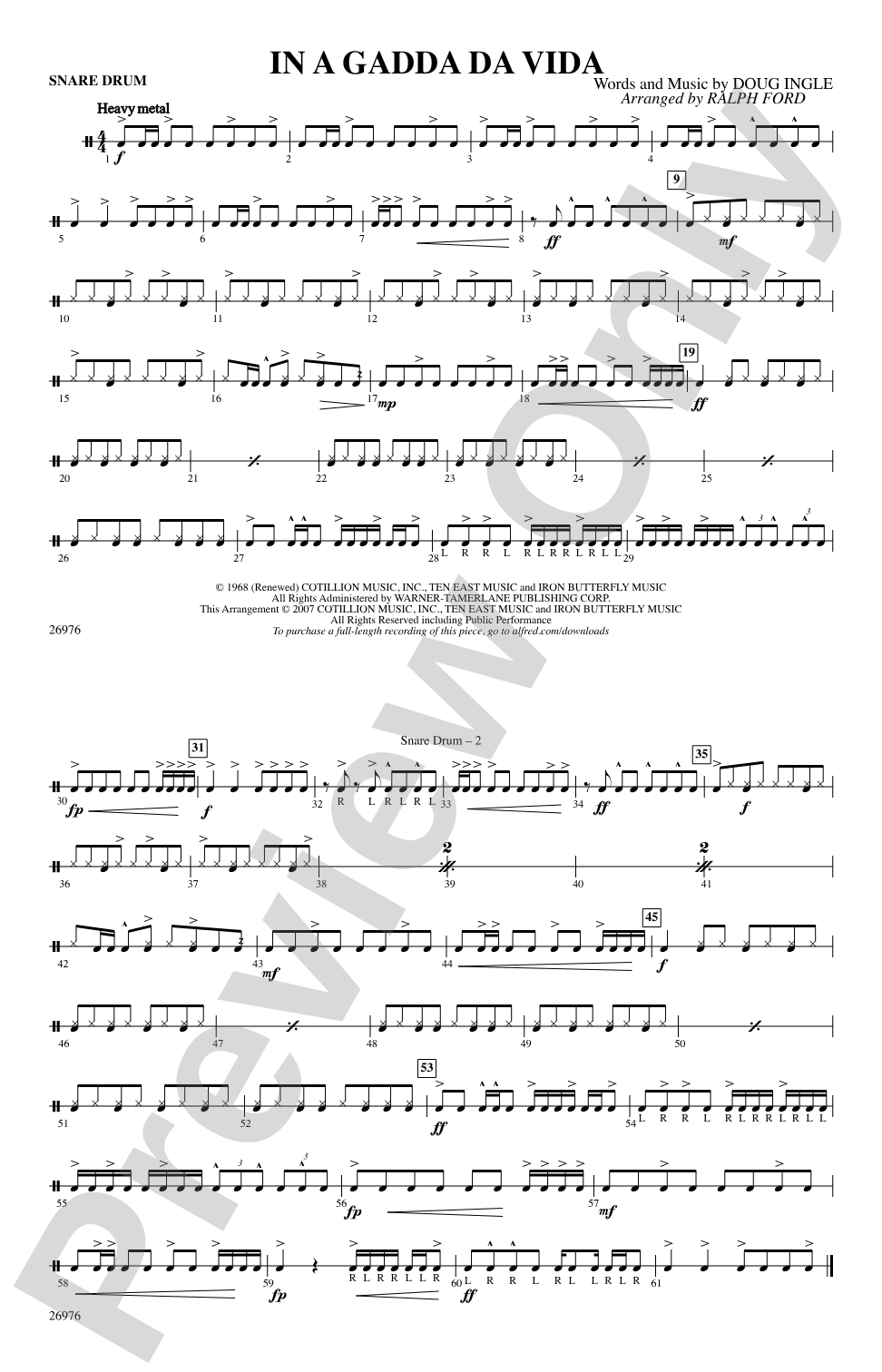 In A Gadda Da Vida: Snare Drum