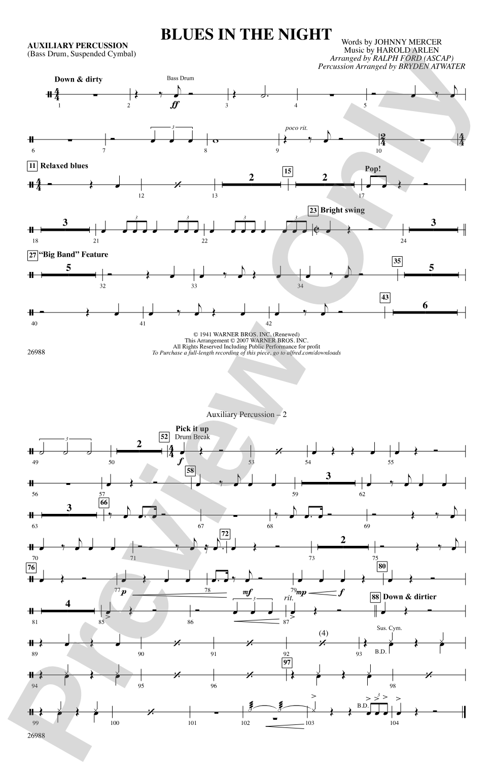 Blues in the Night: Auxiliary Percussion