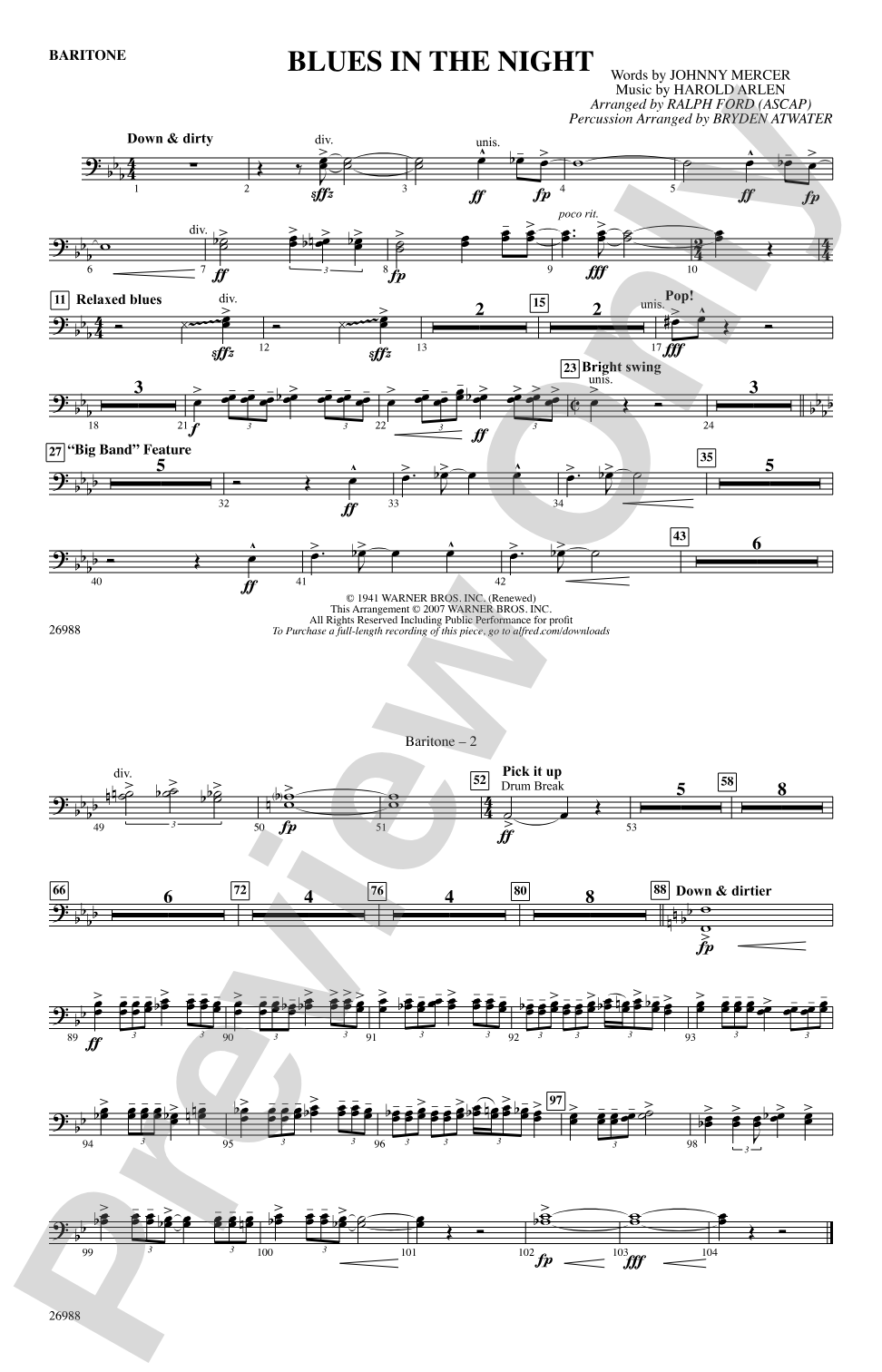 Blues in the Night: Baritone B.C.