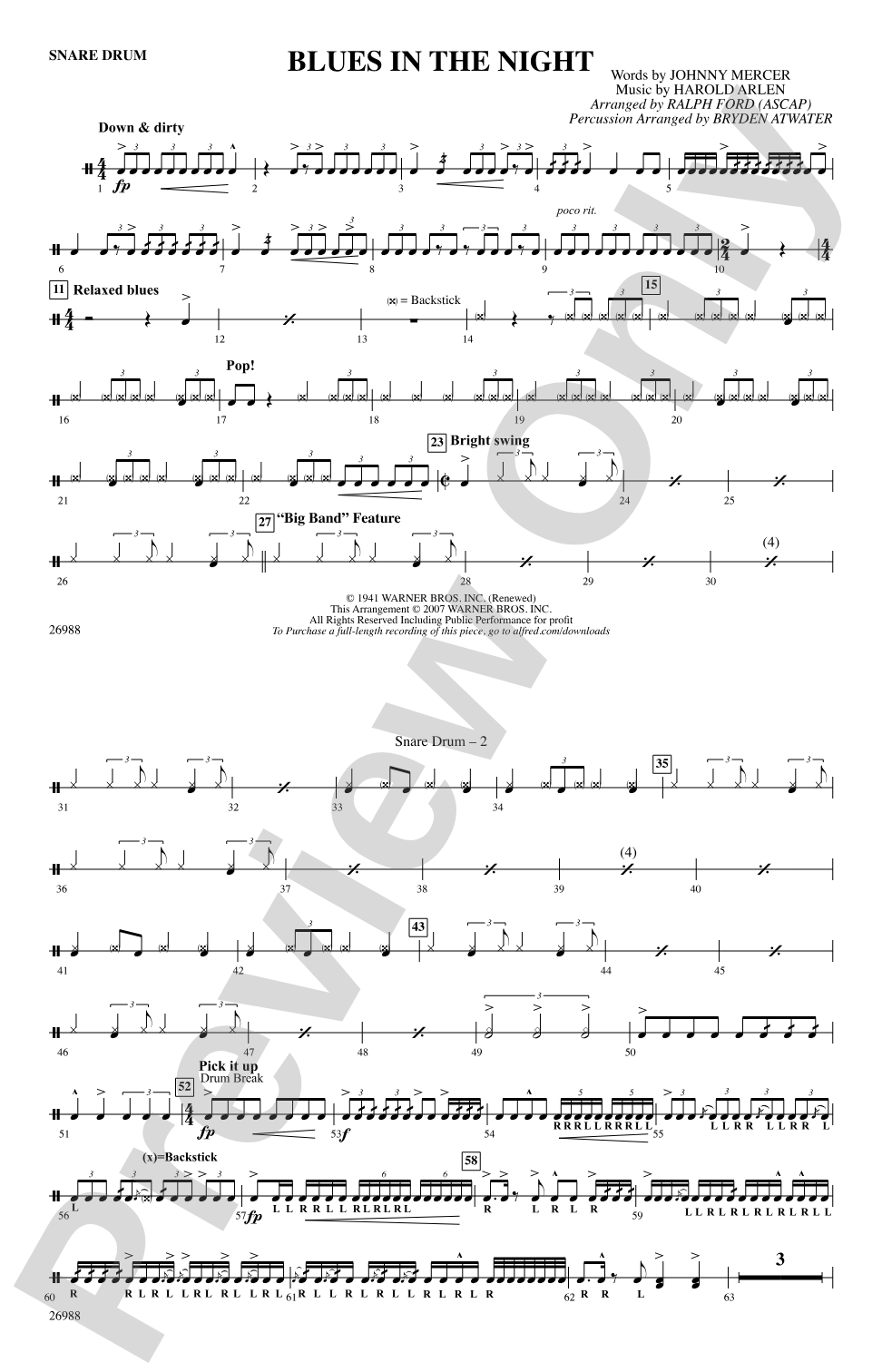 Blues in the Night: Snare Drum
