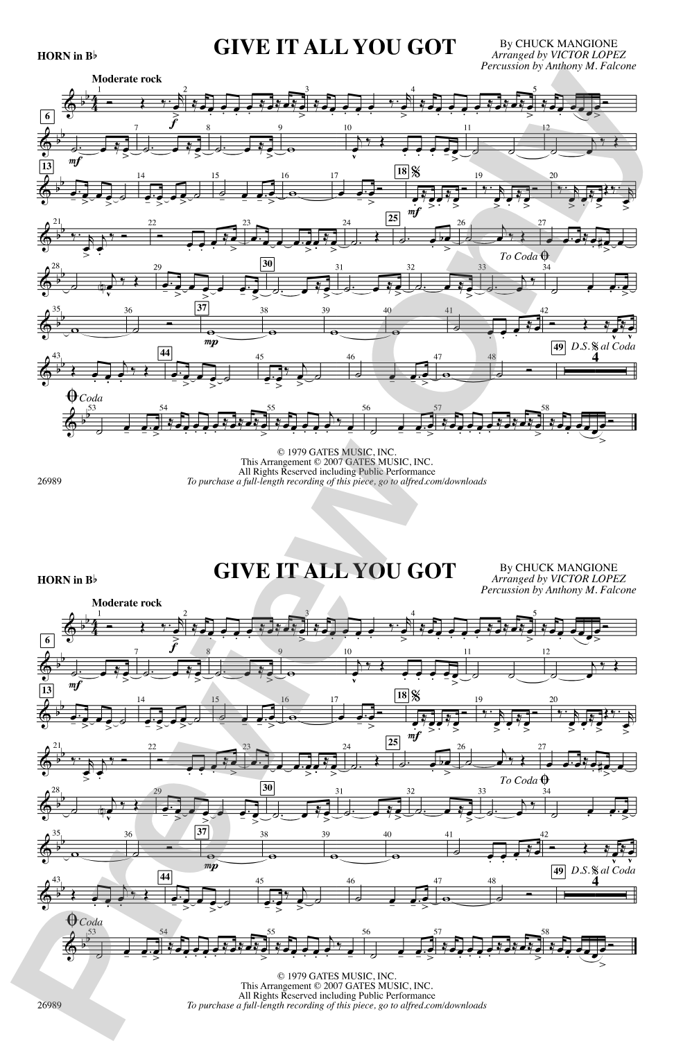 Give It All You Got: Horn in B flat