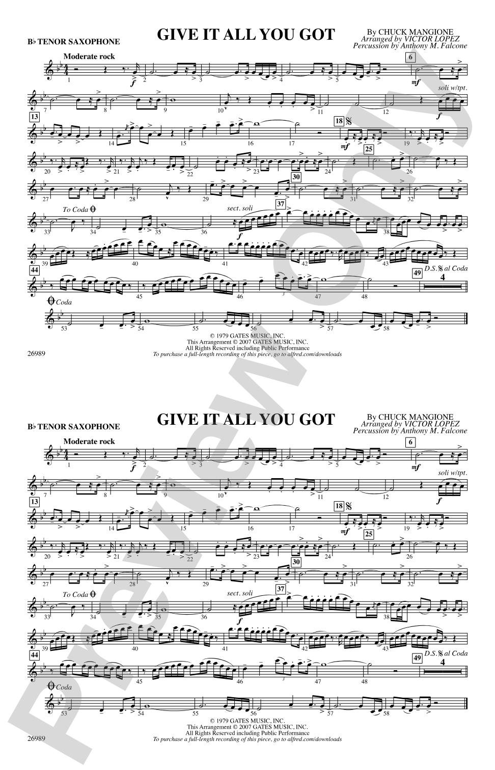 Give It All You Got: B-flat Tenor Saxophone