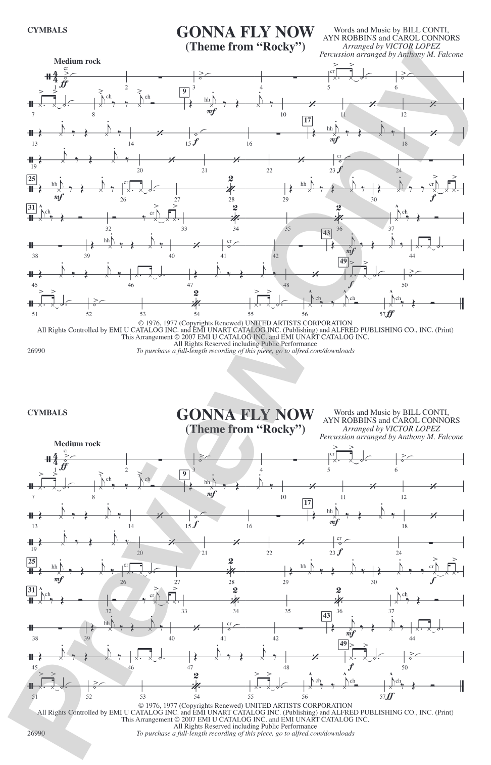 Gonna Fly Now (Theme from Rocky): Cymbals