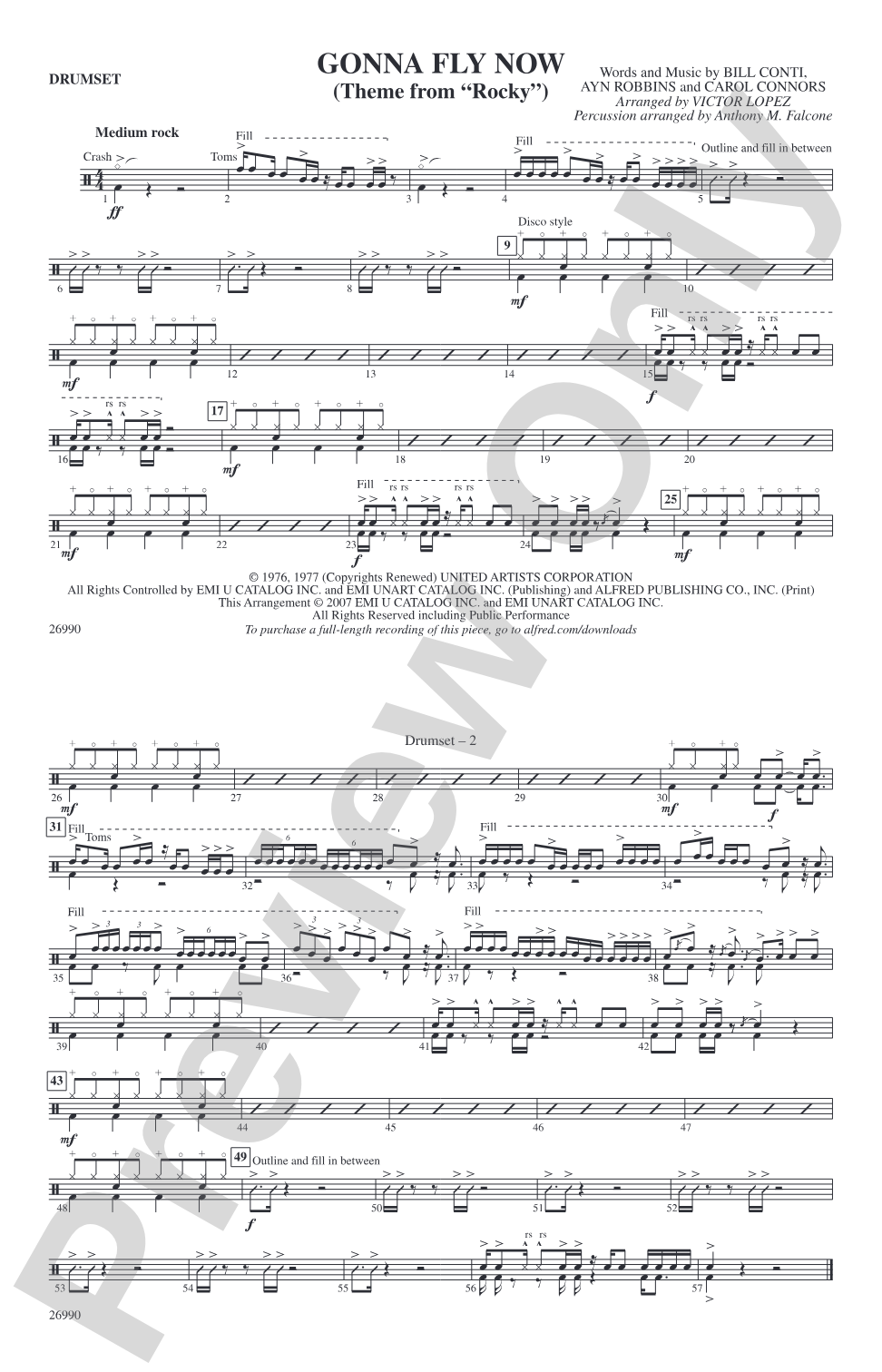 Gonna Fly Now (Theme from Rocky): Drumset