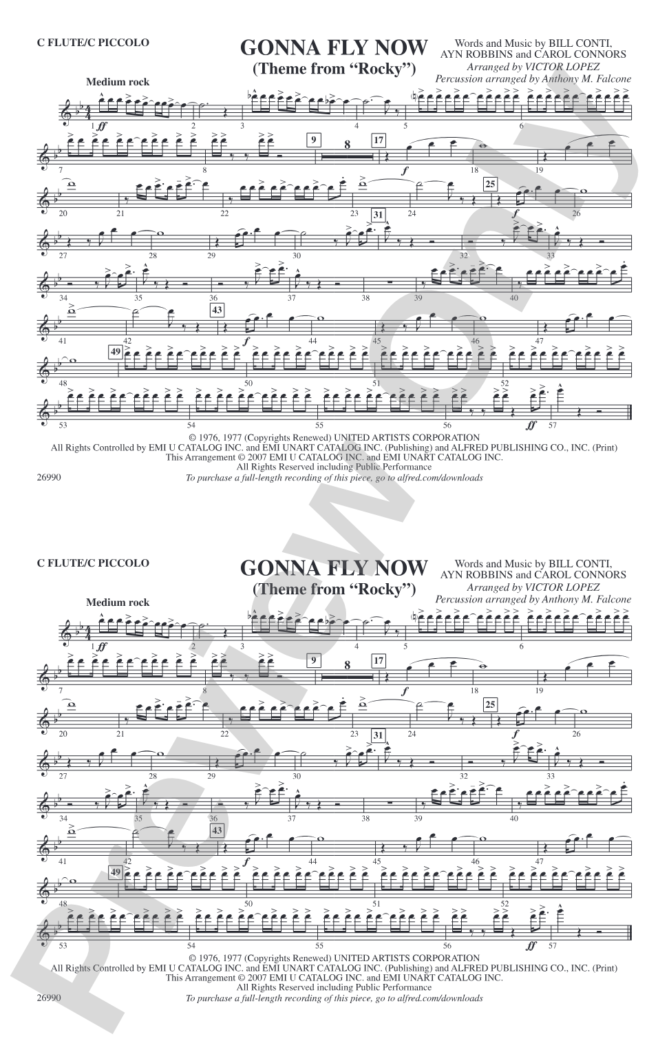 Gonna Fly Now (Theme from Rocky): Flute